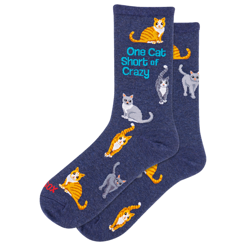 Hotsox Ladies Sock, One Cat Short of Crazy
