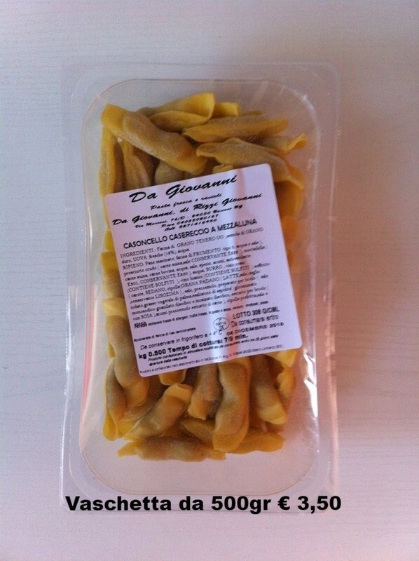 Casoncelli casarecci alla carne, vaschetta da 500 gr