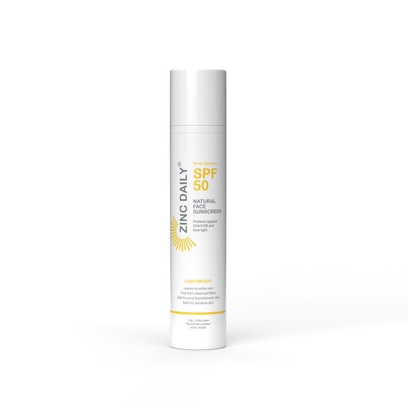 Zinc Daily Natural Face Sunscreen SPF 50
