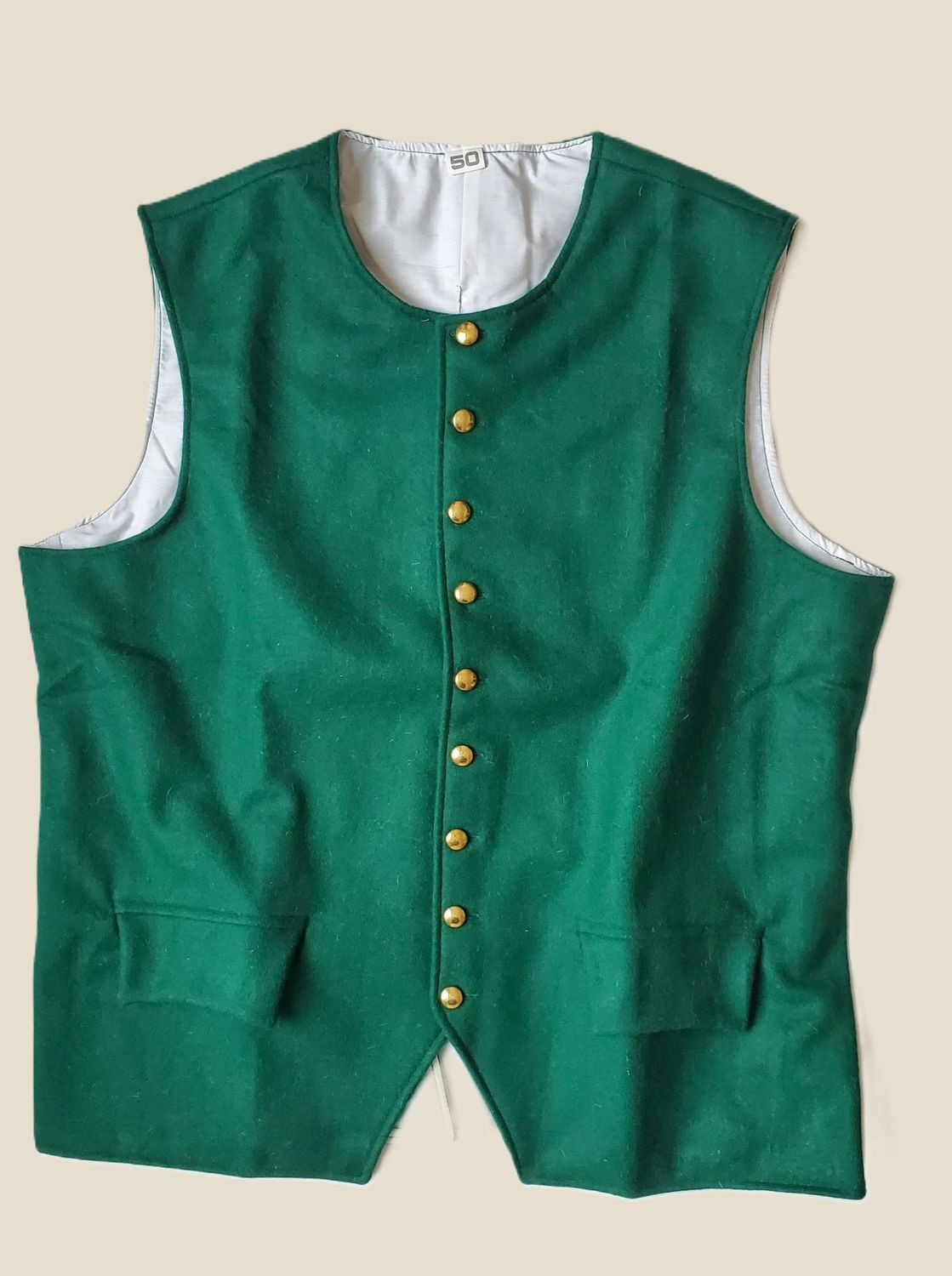 Revolutionary War Civilian Wool Waistcoat 1770's