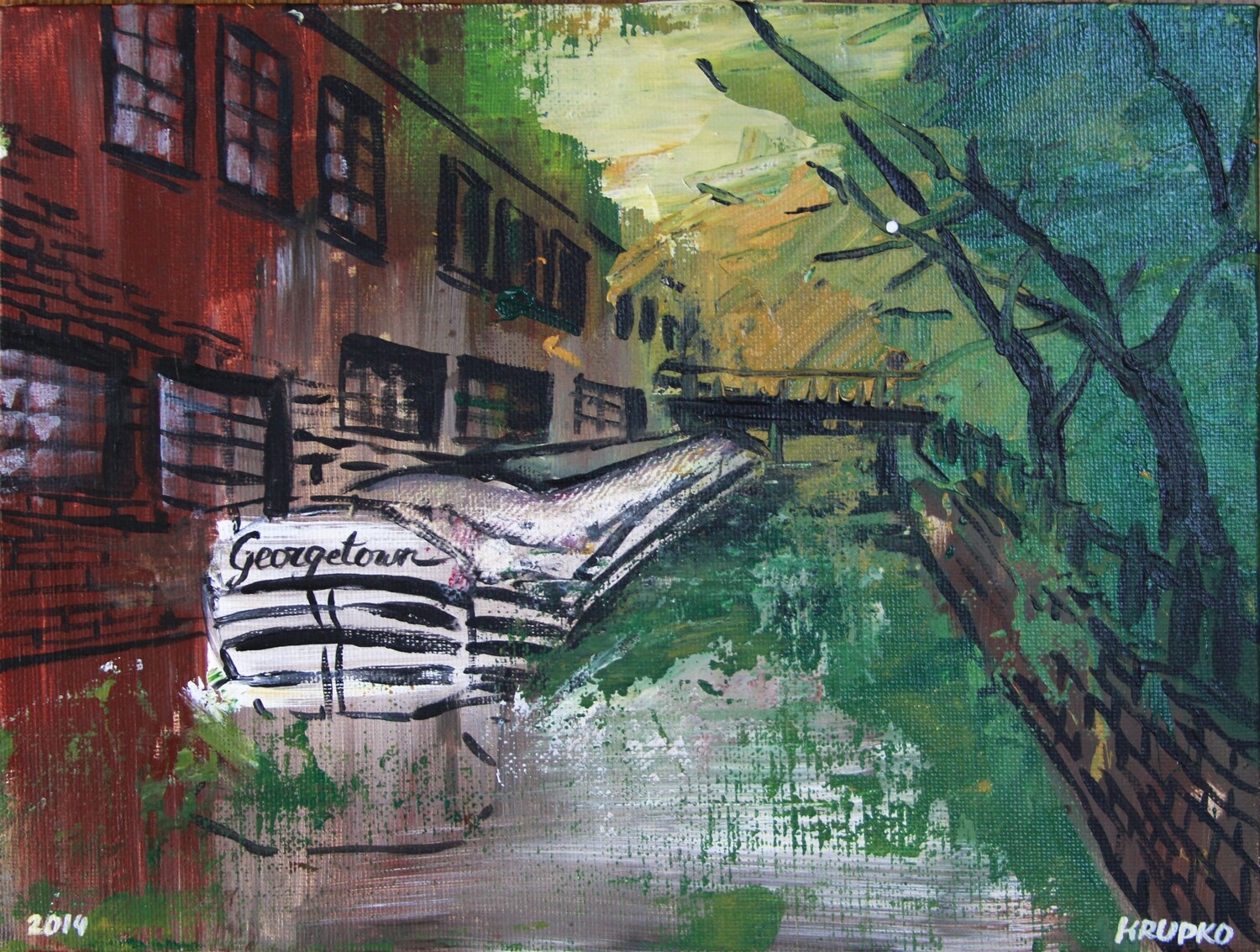 'Georgetown Canal' 9"x12" Acrylic on Canvas Panel