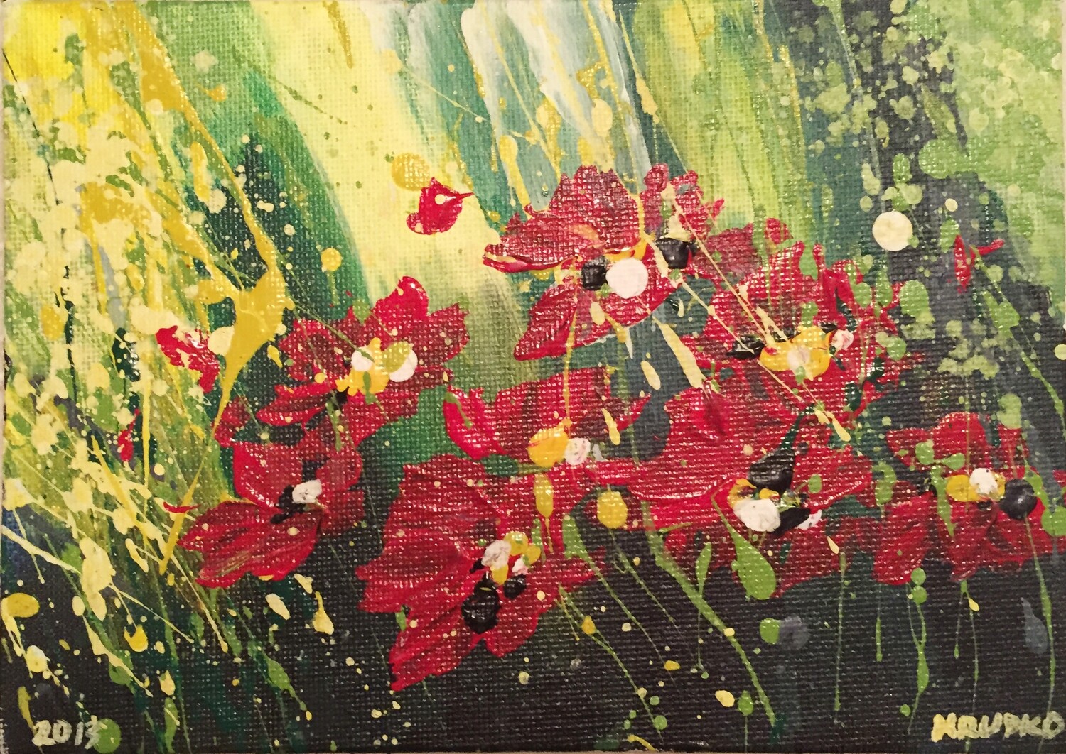 'Poppies' 9"x12" Acrylic on Canvas Panel