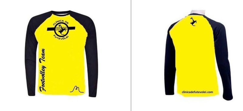 BLUSA AMARELA COM MANGA PRETA