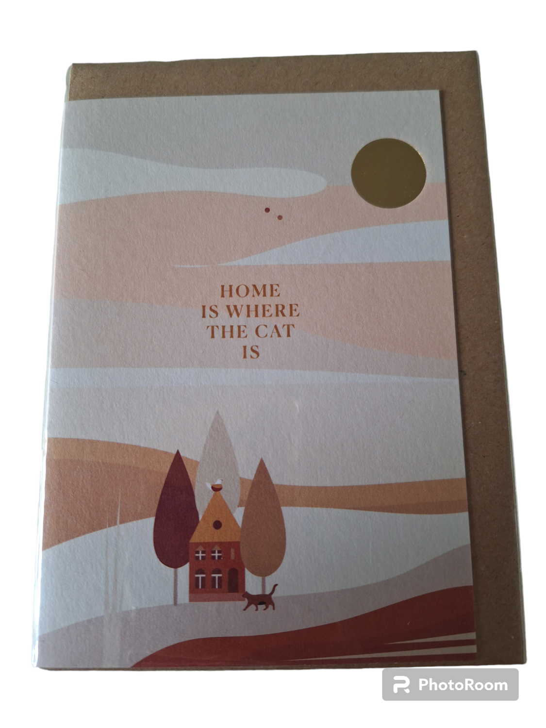 Wenskaart &quot;Home is where the cat is&quot;