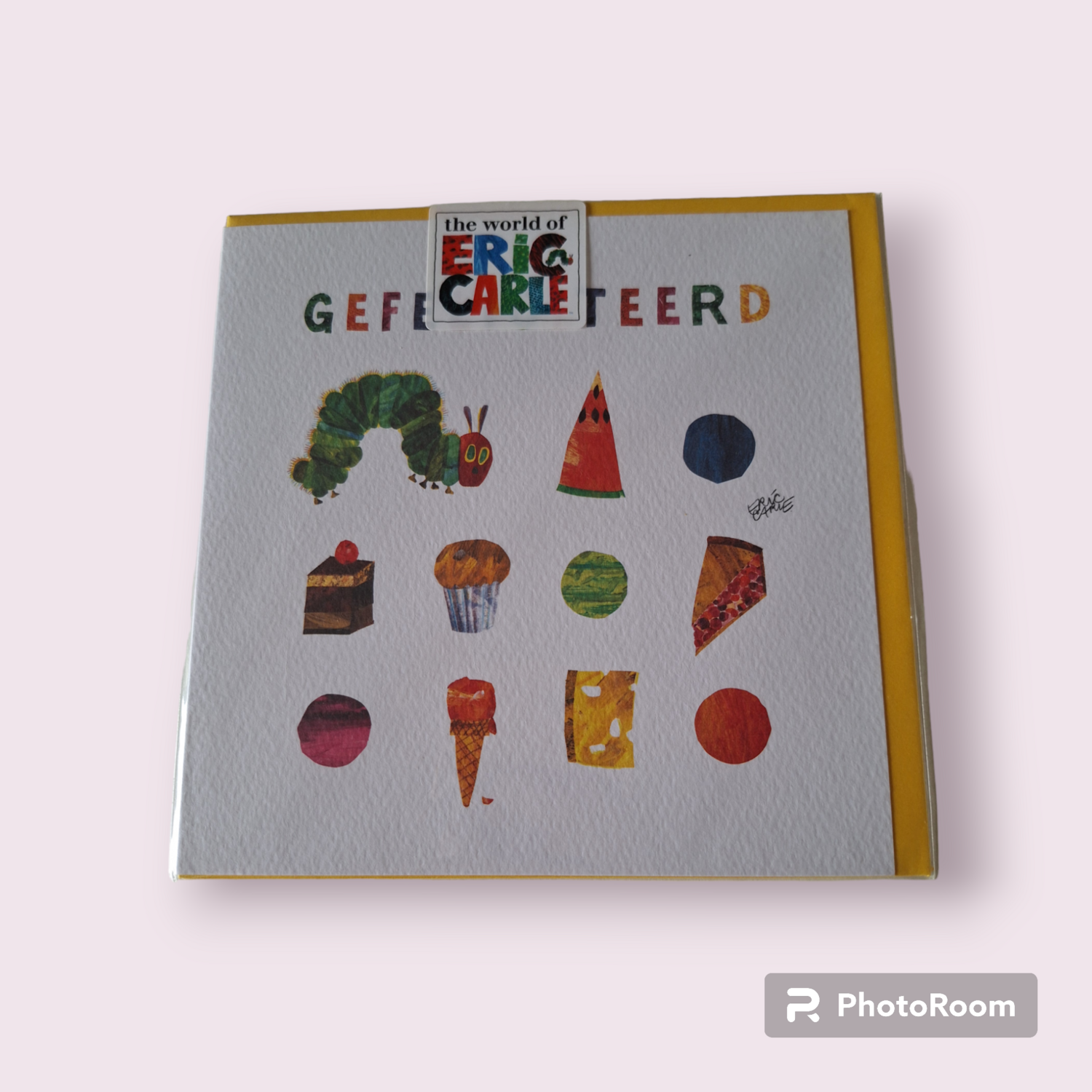 Wenskaart &quot;Gefeliciteerd&quot; Eric Carle