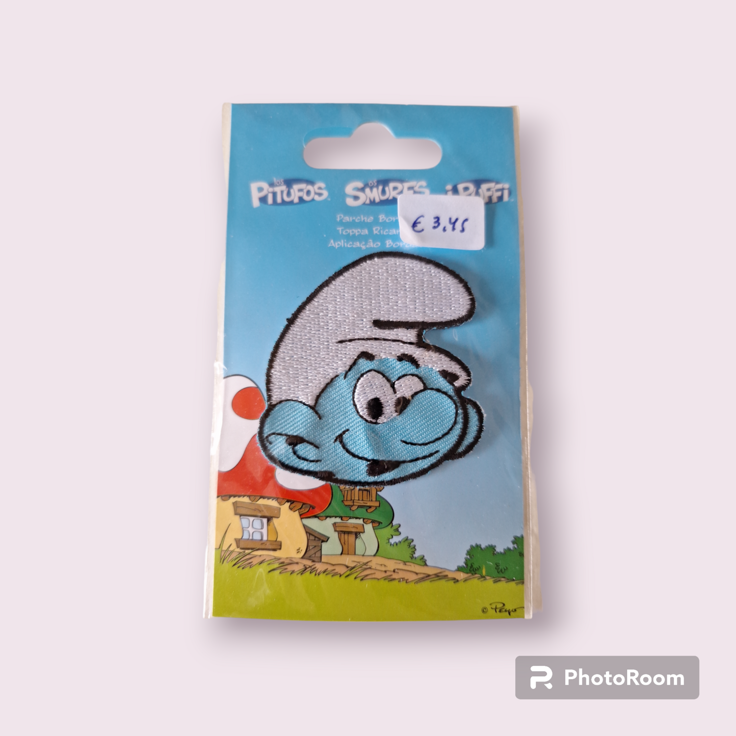 Geborduurde patch &quot;Smurfen&quot;