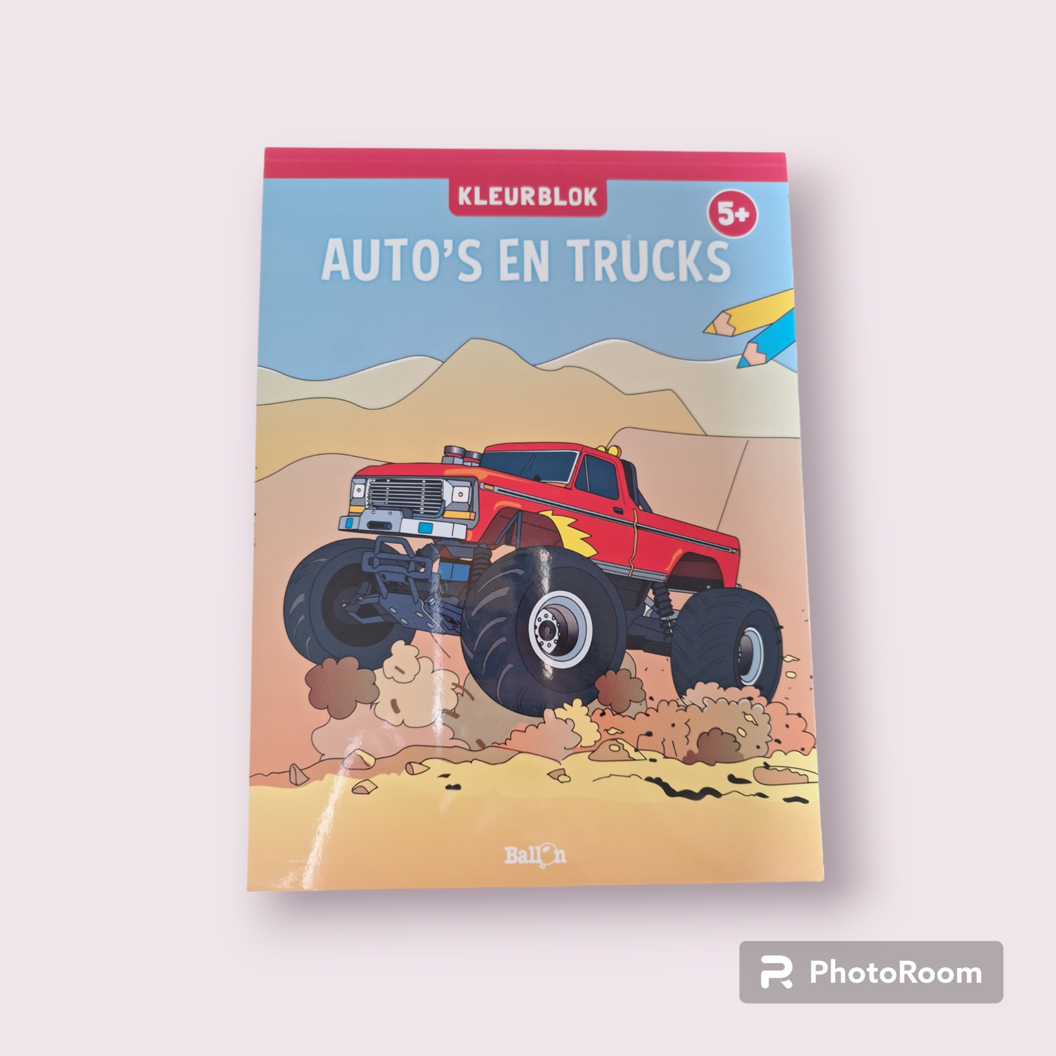 Kleurblok auto&#39;s en trucks 5+