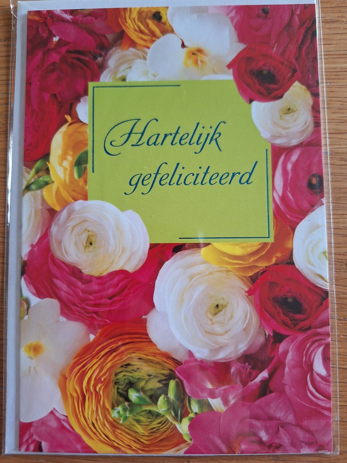 Vintage wenskaart &quot;Hartelijk Gefeliciteerd&quot;