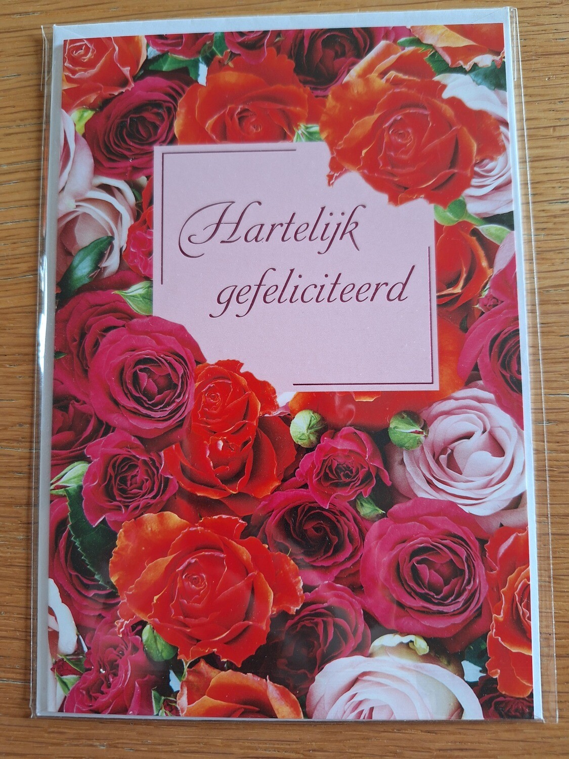Vintage wenskaart &quot;Hartelijk Gefeliciteerd&quot;
