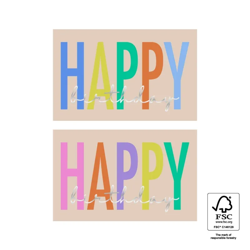 Cadeaustickers – Duo – Happy Birthday (per 10 stuks)
