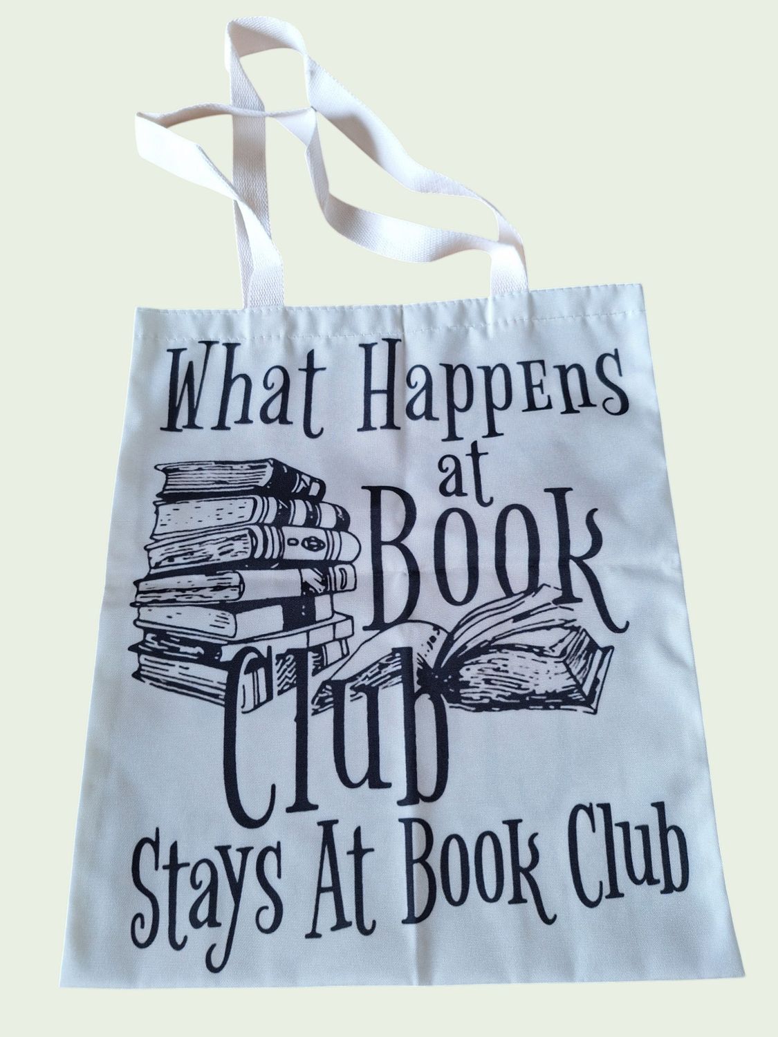Tote bag "What happens at the book club stays at book club"