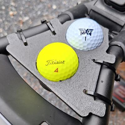 2-Ball golf ball holder accessory for Omni Cart-black TPU