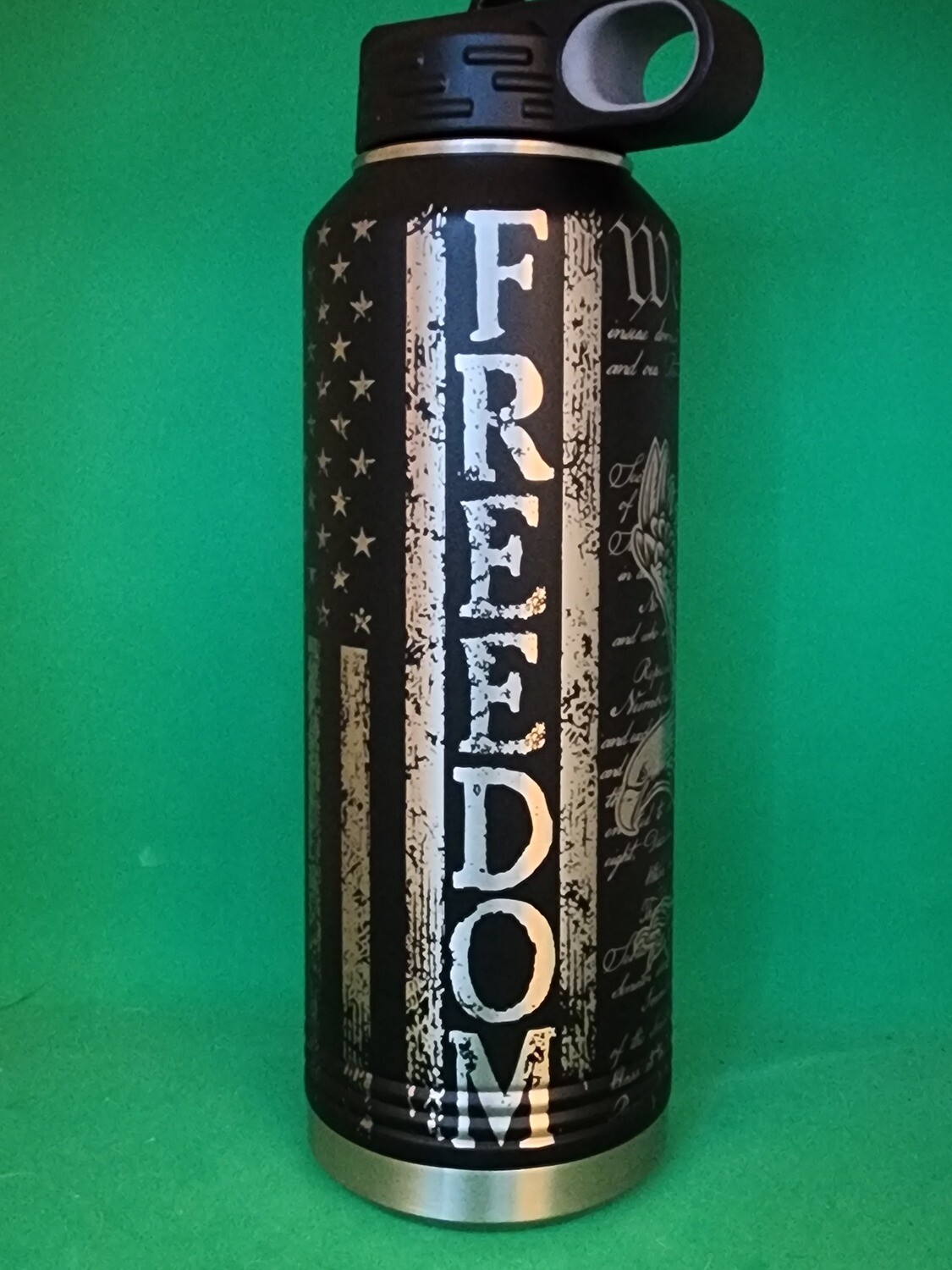 Insulated Bottle We The People Freedom Vertical, Engraved 20 oz Insulated Bottle