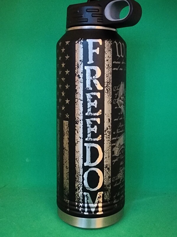 Insulated Bottle We The People Freedom Vertical, Engraved 20 oz Insulated Bottle