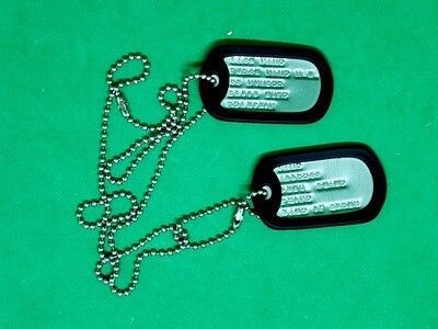 Dog Tags, Military Style, Dull Finish, Stainless Steel G.I.