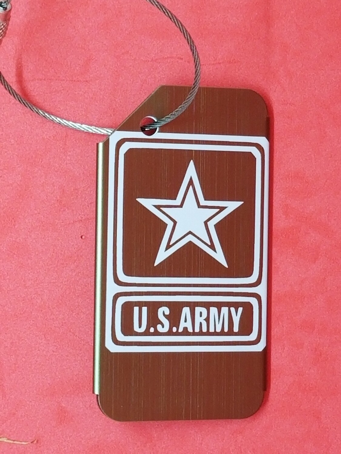 Luggage Tag, Army Logo, Laser Engraved Aluminum