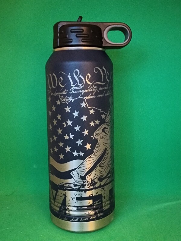 Insulated Bottle Veteran Wrap, Laser Engraved 20 oz