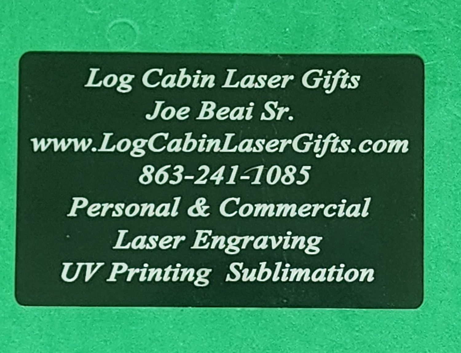 Business Card Aluminum, Laser Engraved, Personalized , One or Both Sides.