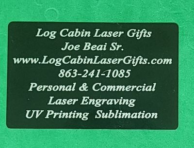 Business Card Aluminum, Laser Engraved, Personalized , One or Both Sides.