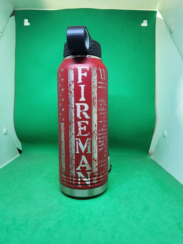 Insulated Bottle Firefighter Wrap Laser Engraved 20 oz Insulated Bottle