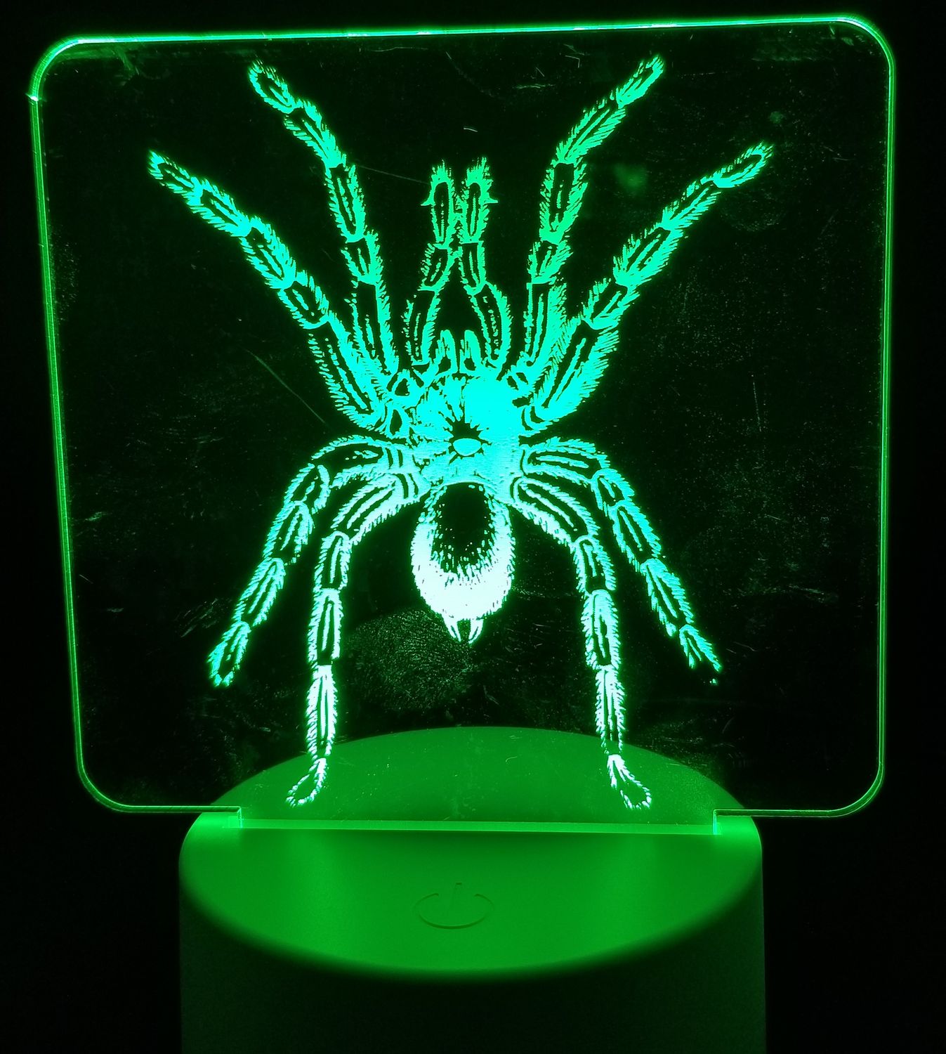 Night Light, Tarantula image, 3D Illusion, 7 Color Changing Light Base, Desk Light