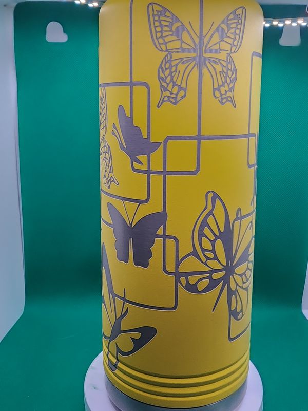 Insulated Bottle Butterfly Wrap Laser Engraved 20 oz