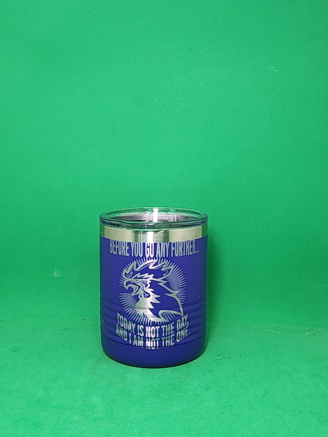 CLOSEOUT, LoBall, 12 oz Laser engraved with a drinking saying on it