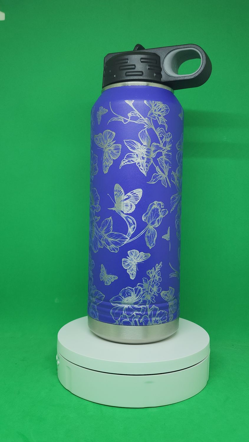 Insulated Bottle Butterfly #2 Wrap Laser Engraved 20 oz
