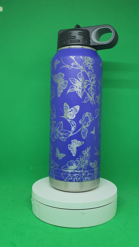 Insulated Bottle Butterfly #2 Wrap Laser Engraved 20 oz