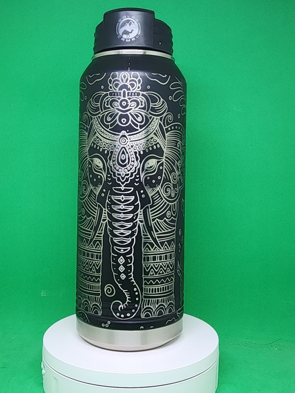 Insulated Bottle Elephant Wrap Laser Engraved 20 oz Insulated Bottle