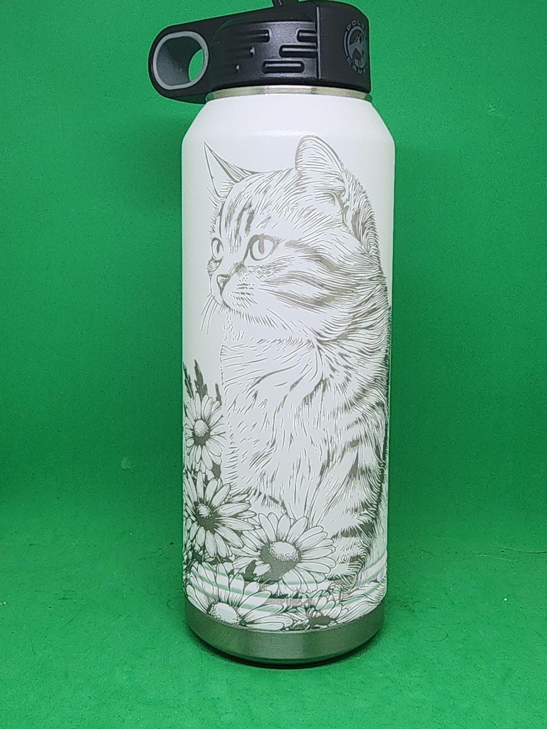Insulated Bottle Cat Wrap Laser Engraved 20 oz Insulated Bottle