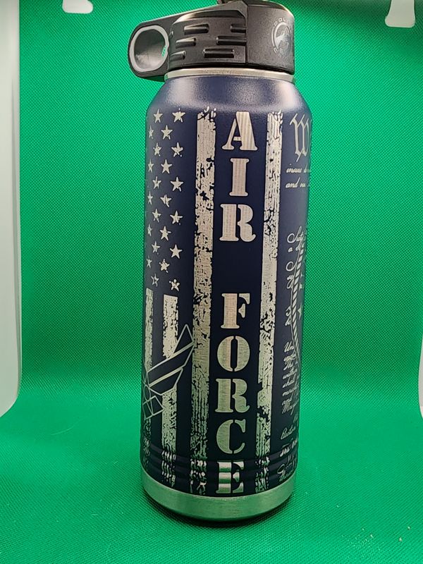 Insulated Bottle Air Force Wrap Laser Engraved 20 oz Insulated Bottle