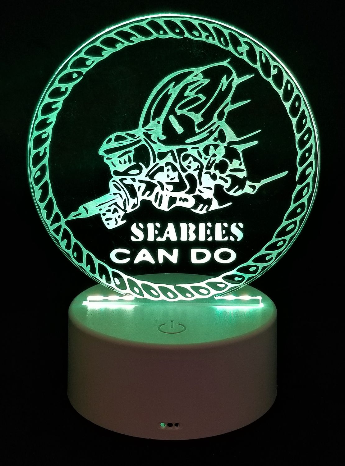 Night Light, SeaBee image, 3D Illusion, 7 Color Changing Light Base, Desk Light