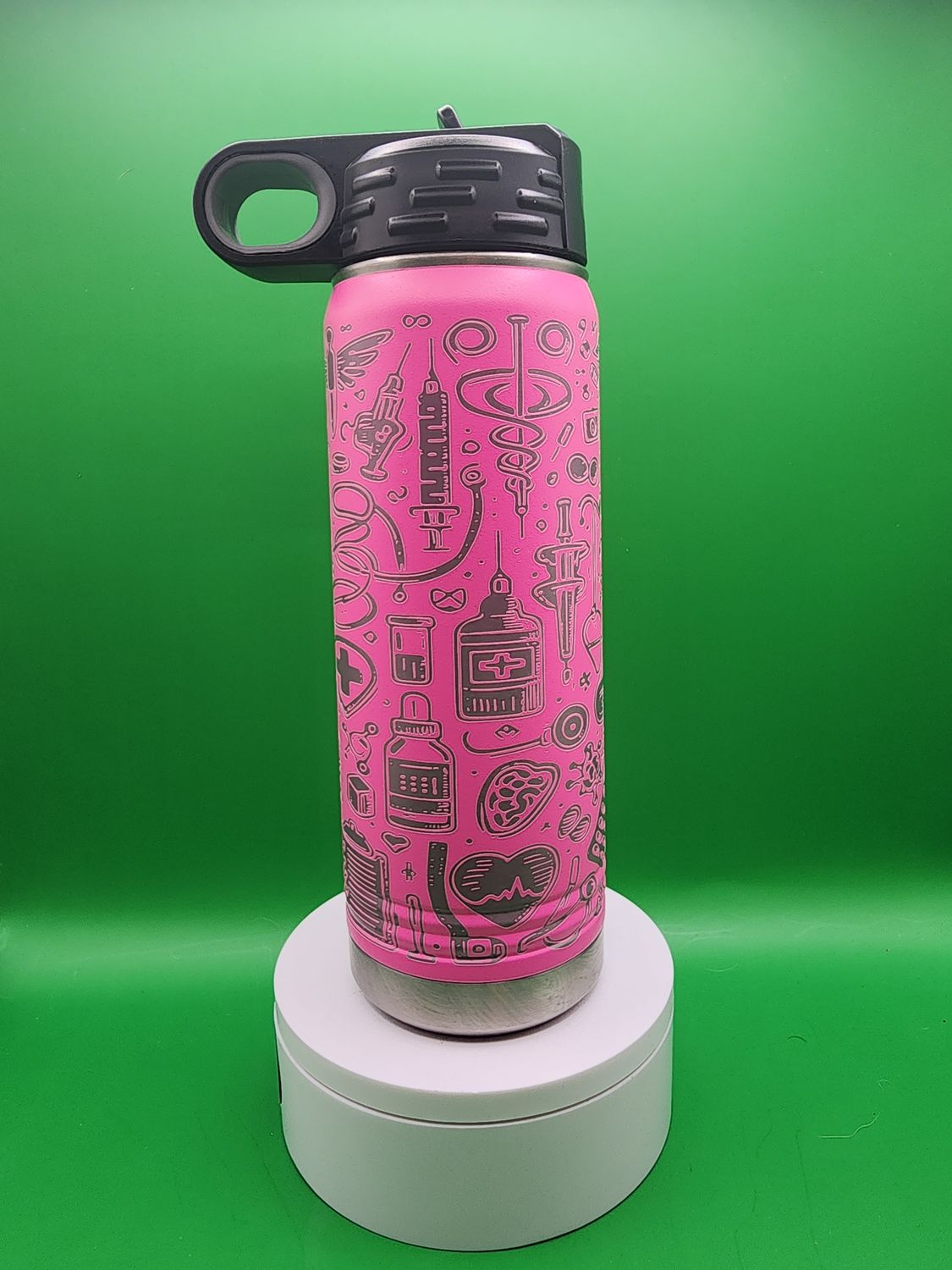 Insulated Bottle Nurse 2, Images, Wrap Laser Engraved 20 oz