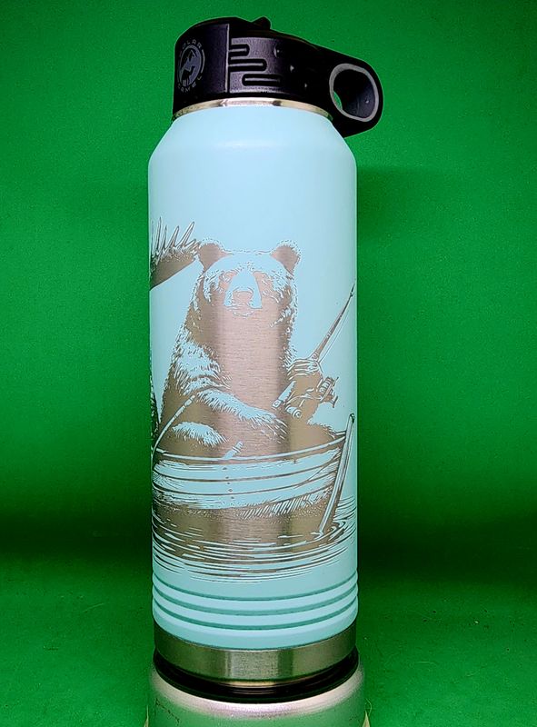 Insulated Bottle Fishin Buddies Wrap Laser Engraved 20 oz Insulated Bottle