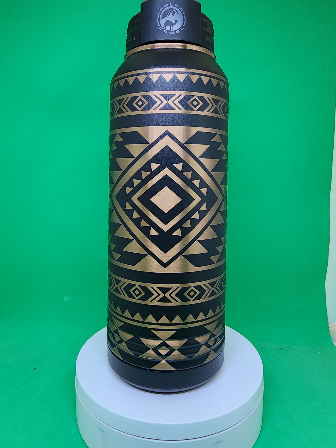 Insulated Bottle Aztec Wrap in Black and Rose Gold Laser Engraved  Insulated Bottle