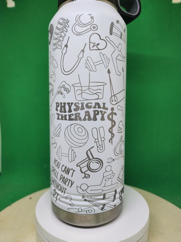 Insulated Bottle Physical Therapist Wrap Laser Engraved 20 oz