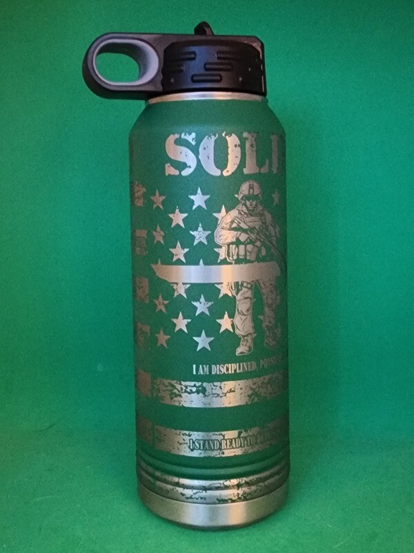 Insulated Bottle Soldier's Creed, Laser Engraved
