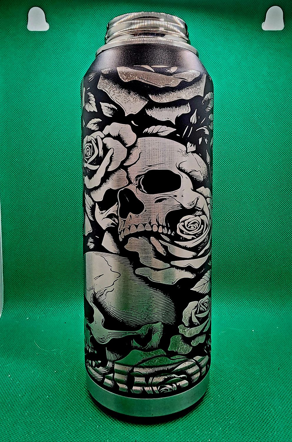 Insulated Bottle Skull Wrap Laser Engraved