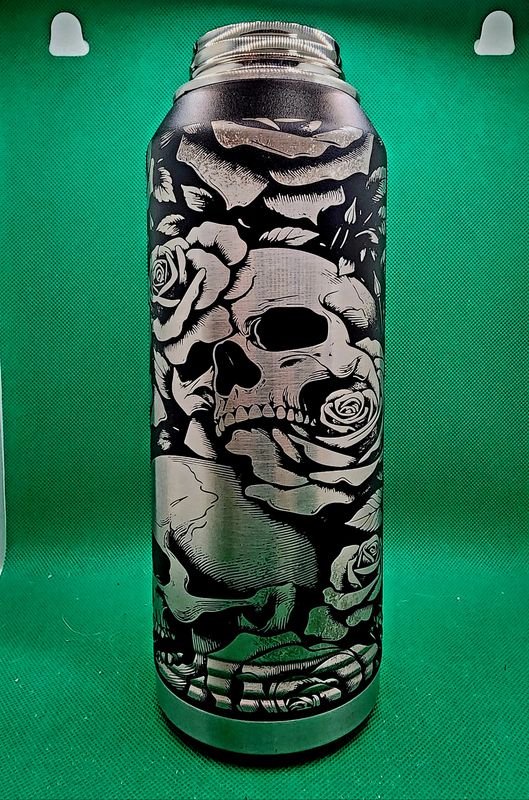 Insulated Bottle Skull Wrap Laser Engraved