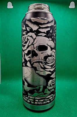 Insulated Bottle Skull Wrap Laser Engraved
