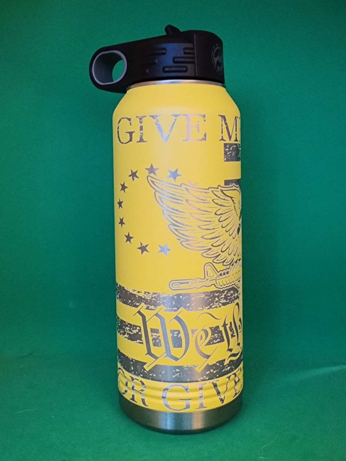 Insulated Bottle Give Me Liberty or Give Me Death Wrap Laser Engraved