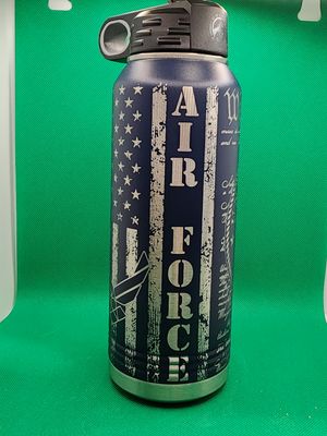 Insulated Bottle Air Force Wrap Laser Engraved