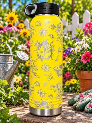 Insulated Bottle Lady Bug Wrap Laser Engraved