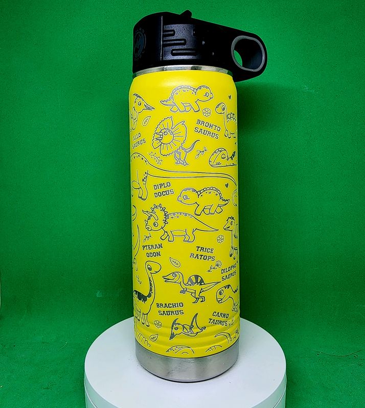 Insulated Bottle Dinosaur Wrap Laser Engraved