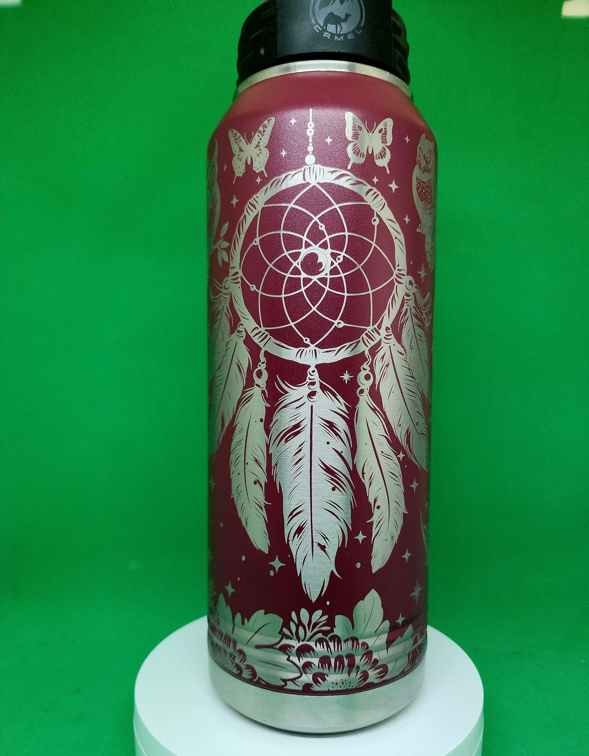 Insulated Bottle Dream Catcher Wrap Laser Engraved