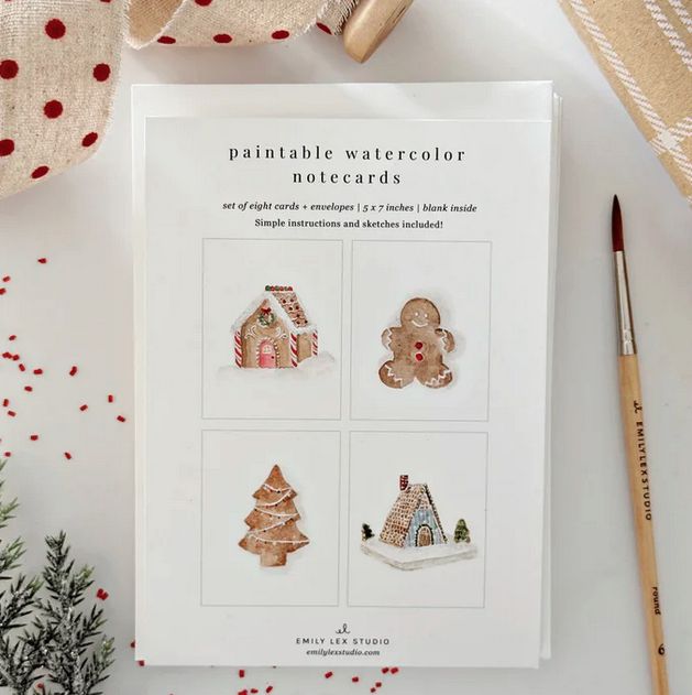 Gingerbread Paintable Notecards