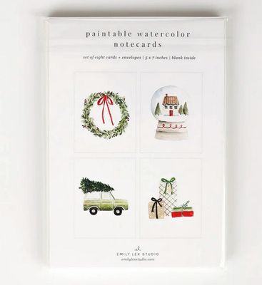 Christmas Cheer Paintable Notecards