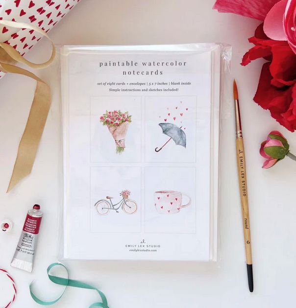 Love Sweet Love Paintable Notecards