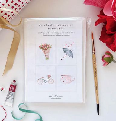 Love Sweet Love Paintable Notecards